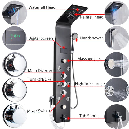 "Rainglow Luxe Shower Panel"